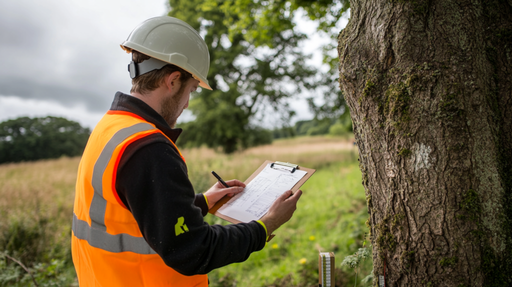 A detailed planning application tree report helps architects meet development guidelines.
